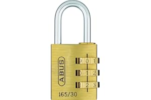 ABUS Serrure à combinaison 165/30 - cadenas en laiton - avec code numérique réglable individuellement - serrure de valise/serrure de casier - ABUS -Niveau de sécurité 3