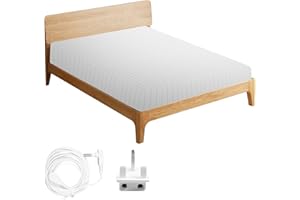 Gemsaya Grounding Bed Sheet, White Grounding Mat Earthing UK with 90% Organic Cotton + 10% Pure Silver Fiber, Natural Wellness and Healthy Earth Energy Mat Sheet, 193 x 203 x 33 cm