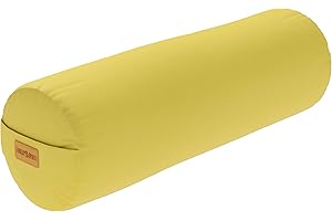 GORILLA SPORTS® Cojín redondo de yoga de 20 cm de diámetro, con funda de algodón lavable y relleno de espelta orgánica, en 10 colores