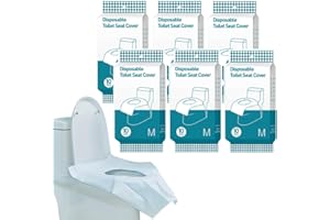 TOMGENRINE 60Pcs protector wc desechable,Papel higiénico universal de gran tamaño, suave e impermeable, para niños, adultos, mujeres embarazadas, para viajes y aseos públicos(Blue pro）