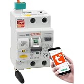 Rearable WiFi Magnetothermic Differential 40A 30mA Type A 2P - RCBO | Includes cables, Immunized, WiFi remote control, automa