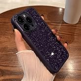 Zebana Apple iPhone 15 Pro Max ile Uyumlu Kılıf Zebana Işıltım Silikon Kılıf - Kamera Lens Korumalı Derin Mor