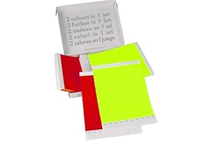 TESTEL Doppio Pacchetto! GA Event Solutions Braccialetti di identificazione Tyvek, Giallo Neon + Rosso, 500+500 pezzi