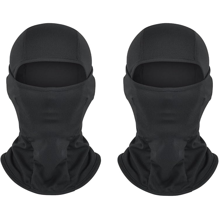 SEFIRST Cagoule Hiver 3 Pièces - Masque Ski Moto 2 Trous, Tour De Cou UV Homme Femme, Taille Unique Noir