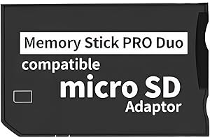 QTMMC Memory Stick Adapter for PSP 1000 2000 3000 Micro SD to TF Convertor Memory Stick PRO Duo MagicGate Card for Handycam Camera Sony Playstation Portable TF to MS Tools Black