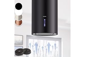 Klarstein Cappa Isola Sospesa, Cappa Cucina con Timer, Flusso d'Aria di 650m³/h, Cappa Sospesa per Isola Cucina con 3 Modalità e Design Candelabro