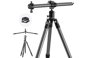 NEEWER 69.7" Overhead Horizontal Carbon Fiber Tripod for Camera with Flexible Setup Center Column, Dual Panorama Ball Head & Arca Type QR Plate for Low Angle Macro Shots, Max Load 22lb/10kg, TP28