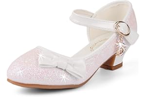 AQIYI Mädchen Prinzessin Schuhe Kinder Party Glitzer Pumps Hochzeitskleid Schuhe Mädchen Mary Jane Tanzschuhe