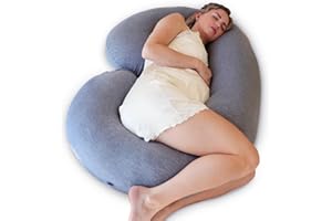 PharMeDoc Schwangerschaftskissen C-förmiges Seitenschläferkissen - Stillkissen XXL, Pregnancy Pillow und Ganzkörperkissen - Unterstützung für Rücken, Hüften, Beine, Bauch (Maschinen waschbarer)