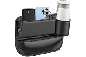 JXCTNNU Aufbewahrungsbox für Autositze Lückefüller Organizer Tragbar und Einfach zu Verstauen Autositz Gap Aufbewahrungsbox Universal-auto Organizer Vorne Konsole Seitentaschen (Beifahrerseite)