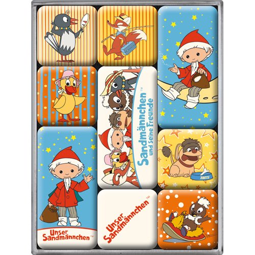 Nostalgic-Art 83021 Sandmännchen, Magnet-Set, 9-teilig
