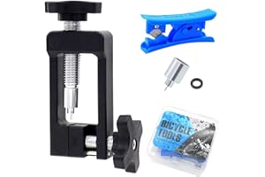 HIULLEN Bicycle Hydraulic Hose Fitting Insert Tool, Upgraded Needle Driver Insertion Tool w/Hydraulic brake Hose Cutter for Mountain Bike Road Bicycle, Cycling Maintenance Tools