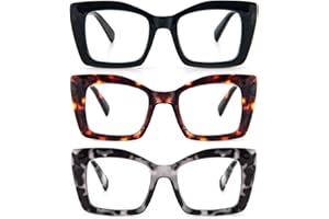 KoKoBin Oprah Lunettes de lecture carrées surdimensionnées pour femmes avec charnières à ressort pour ordinateurs
