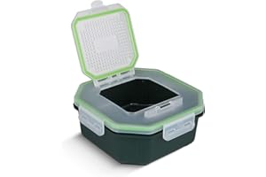 Greys 17,5x17,5x5cm Klip-Lok Flip Top Bait Box 1.4pt - Köderbox, Madenbox, Kiste für Lebendköder & andere Baits, Box für Maden, Würmer & weitere