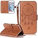 Produktbild ISENPENK Neu Design Für Apple iPhone 6 Plus/6S Plus hülle Leder [Braun],Campanula iPhone Apple iPhone 6 Plus/6S Plus hülle Case Flip Cover 3-in-1 Leder hülle Bookstyle,Leder Original PU Lederhülle Muster Hülle Schale Standfunktion Etui Schutzhülle Tasche Credit Card Slots Wallet Case Leder Tasche