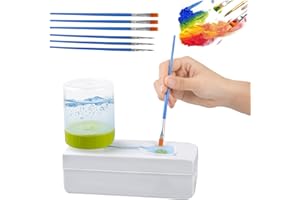 71NMLY Multifunctional Paint Brush Cleaner with 6 Brushes - Acrylic, Makeup Brush Rinser Tool for Water Based Paint