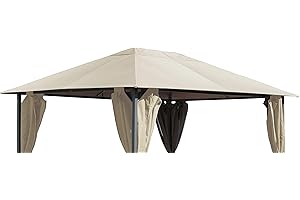 QUICK STAR Cubierta de Repuesto para pabellón de jardín 3x4m Cubierta de Repuesto de Techo de pabellón Antiguo Beige