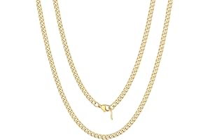 FOCALOOK Collana Catena Uomo Donna Acciaio Inossidabile, 3/6/9/12MM Collane Uomo Donna Argento Oro Nero Lunga 35-75CM, Collana Catena Cubana HipHop Rapper,Confezione Regalo