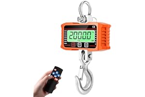 LIROPAU Balance Suspendue Électronique 2000KG, Industrielle Balance à Grue Numérique, Peson Electronique Écran LED, Balances Suspendue Industrielle de Haute Précision avec Télécommande pour Ferme Usine