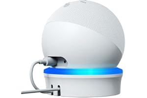 Agandax Supporto Desktop Progettato Specificamente per Amazon Echo Dot 5,Viene Fornito con Piastra di Guida luminosa Migliora l'efficienza luminosa, con Funzione di Gestione Del cavo, Nuovo Bianco