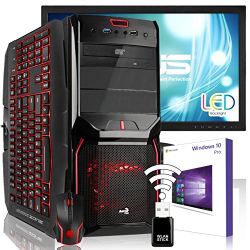 AGANDO Silent Gaming PC-Komplettpaket | AMD A10-7870K Godavari 4x 3.9GHz | Turbo 4.1GHz | AMD Radeon RX 460 4GB | 16GB RAM | 240GB SSD | 1000GB HDD | DVD-RW | USB3.0 | 55cm (22") TFT | Gaming-Tastatur | Gaming-Maus | WLAN | Win 10 Pro | 36 Monate Garantie | Computer für Multimedia, Gaming, Büro/Office