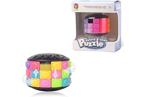 R.Y.TOYS Rotate and Slide Puzzle-Design Patent,Fidget Toys(Restore Order/Create Patterns) 12 Colors,3 Layers-Open Cover for Quick Play,Brain Teaser,Sensory Toys,Birthday Gifts