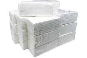 MUNTRADE Essuie-Mains pliés en Z, 3000 unités, Papier Essuie-Mains 2 pli Blancs - 20 x 150 Feuilles