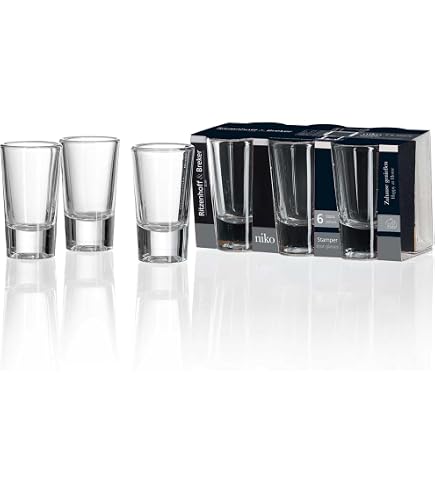 Ritzenhoff & Breker Stamper, Set 6 Bicchierini In Vetro Da 30 Ml - Colore Blu Navy