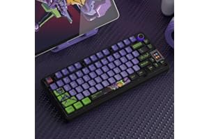 DUCKEY Evangelion Touches Translucides, Clavier De Jeu Mécanique EVA Anime Profil OEM PBT + PC Keycap(EVA-01)