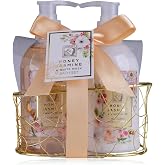 Accentra Shower Set Gift Set for Women HONEY JASMINE in a Beautiful Wire Basket, 2 Part Care Set with Shower Gel and Body Lot
