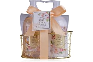 Accentra - shower set women's gift set HONEY JASMINE in a beautiful thread basket - 2 piece care set with shower gel and body