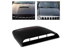 beler Black Universal Car Auto 4x4 Air Flow Intake Hood Scoop Bonnet Decorative Vent Cover Decal