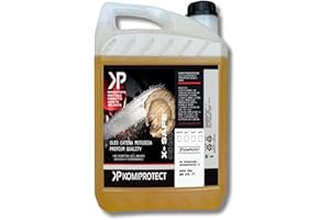 komiprotect® Olio per catene Motoseghe X-SAFE per scorrimenti veloci, esente da blocchi catena, biodegradabile (5 LT)