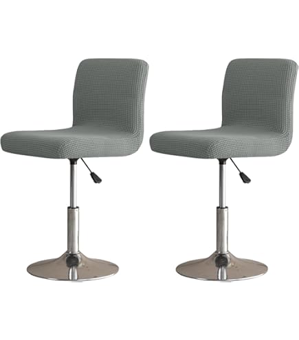 Coprisedie Per Sgabelli Da Bar Con Schienale - Set Da 4 Pezzi, Tessuto Elasticizzato - Foto 4