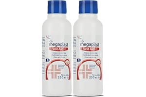 Lot de 2 pack de 1 flacon d'eau oxygénée, peroxyde d'hydrogène stabilisé, désinfectant au peroxyde d'hydrogène, capacité 250 ml -JUANIO-
