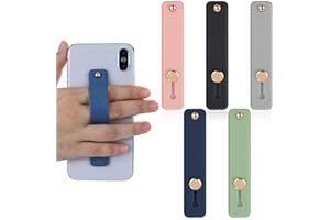 Molain Uchwyt na palec na telefon, 5 szt., uchwyt na palec, telefon komórkowy, silikonowy pasek, teleskopowy uchwyt na telefon komórkowy do wszystkich smartfonów (5 kolorów)