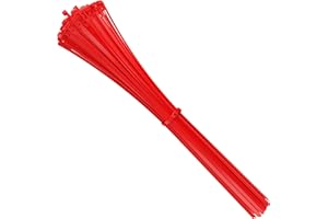 intervisio Bridas de Plastico para Cables Reutilizables, 540mm x 7,6mm, Bridas Grandes Largas, Rojo, 100 Piezas