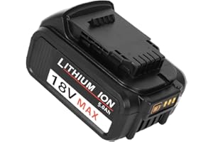 AKKOPOWER 5.0Ah DCB184 Replacement Battery 18V XR Replace Battery for Dewalt 18V Battery Lithium Compatible with Dewalt DCB200 DCB184 DCB180 DCB182 DCB181 DCB181-XJ Battery with LED Indicator