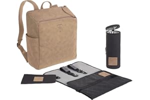 Lässig 1103027236 Borsa Fasciatoio Zaino Fasciatoio con Accessori per il Cambio Prodotto in Modo Sostenibile Tender Backpack Anthracite - 890 g