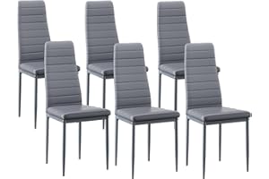 buybyroom Set Sedie Sala da Pranzo 6, Sedie da Cucina Soggiorno Imbottite Moderne, Adatto per Tavolo da Pranzo, Cucina, Ristorante e Ufficio, Grigio
