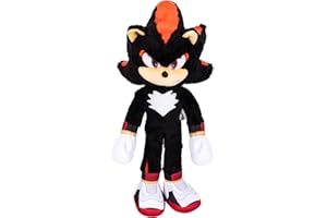 Sonic 3 Movie Shadow Deluxe Plush by Jakks Pacific, Stands 33 cm Tall, Officially Licensed by Sonic the Hedgehog Movie 3, Great Gift for Boys/Girls, Suggested for Ages 3+, Black