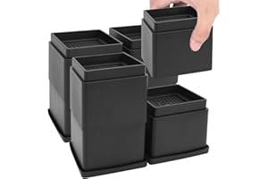 LYCXAMES Verstellbare Möbelerhöhung, 8 Stück Bett Erhöhung, Schwerlast Betterhöhung, 5cm, 10cm, 15cm, Stapelbar, Tischbein Verlängerung, Möbel Erhöhung
