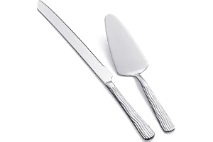 Seeshine 33 cm tårtknivset i silver, skärset i rostfritt stål med kniv och tårtspade för bröllop, födelsedagar och fester