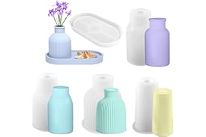 YeahBoom 5 Stück Harzform-Vase, Blumentöpfe, Silikonform für Vasen, Kristallflaschen und Ornamente