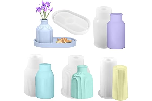 YeahBoom Lot de 5 vases en résine pour pots de fleurs, vases, bouteilles en cristal et ornements