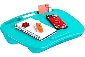 LAPGEAR MyDesk Lap Desk with Device Ledge and Phone Holder - Turquoise - Fits up to 15.6 Inch Laptops - Style No. 44449