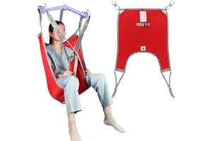 EZ Assistive Patient Lift Sling mit geteiltem Bein und unterem Rücken, Lift Sling für Transfer, Positionierung und Heben, 500 Pfund Tragkraft (Rot, Kleine Größe)