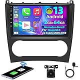 Radio para Mercedes Benz C Clase W203 W209 C180 C200 2005-2009 [2G+32G] Radio táctil Android de 9 Pulgadas, inalámbrico Apple