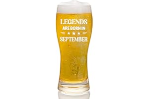 Joymaking Beer Glass Birthday Gifts for Men - Legends are Born in September, Gifts for Men Birthday Present, Mens Birthday Gifts, Gifts for Him Who Has Everything, Gifts for Men Birthday Unique 15oz