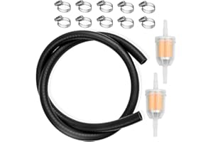 Zelbuck Tuyau D'essence Kit 2 Mètre Ø 8mm Conduite de Carburant avec 2x Filtres à Carburant, 10x Colliers de Serrage Tuyau de Carburant Durite Essence pour Moteur Voiture Moto Tracteur Petits Moteurs